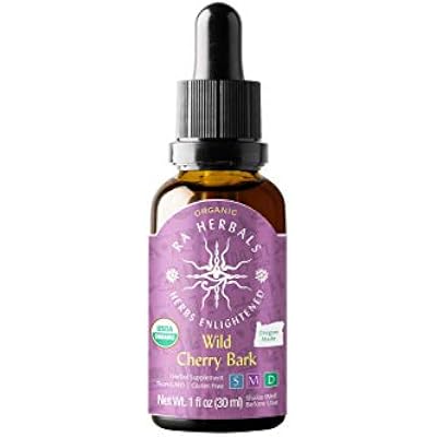 Ra Herbals Organic Wild Cherry Bark Liquid Extract - Respiratory System Support - 1 fl oz