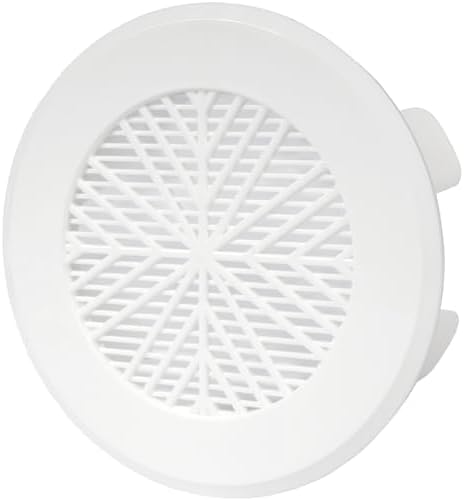 Vent Systems 3'' to 4'' Inch Adjustable Diameter Air Vent - White Round, Flexible-Fit Soffit Vent Cover with Protective Grid - HVAC Home Office, Kitchen, Bathroom Vent - Ceiling, Wall Vent Cover