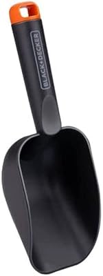 BLACKDECKER Garden Trowel, Mini Round Point Shovel, Plastic, 28.5 cm, Noir