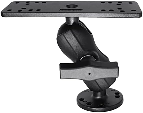 1.5" Ball Short Arm Fish Finder Mount, Marine Electronic Mount, Universal Mounting Plate with 1.5 inches / 38mm / C Size Ball Adapters, Compatible with Garmin, Lowrance, Humminbird and More