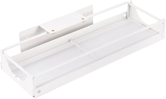 Under Sink Organizer Sliding Storage Rack for Kitchen & Bathroom, Space-Saving Pull-Out Storage for Bottles, Spices, Cleaning Supplies Adjustable Under Cabinet Organizer Durable Metal Shelf, White