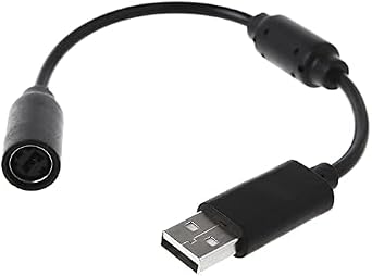 1Pc Black USB Breakaway PC Extension Cable Cord Converter Adapter for Xbox 360 Wired Controller Gamepad, Accessories