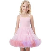 utu.kk Toddler Girls Tutu Dress Layered Tulle Rainbow Gradient Spaghetti Strap Princess Birthday Party Dresses