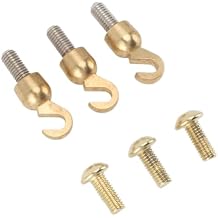 LiebeWH Clock Weight Shell Hook, Brass Open Hooks with Screws for Grandfather Grandmother Clock Repair Parts, 3PCS Durable Replacement Mechanism Tools