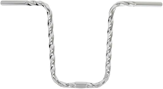 OG Chrome Square U Twisted Bicycle Handle Bar Chrome 25.4mm Clamp (13")