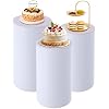 3 PCS Cylinder Stands for Party, Cylinder Pedestal Display Stands Round Reusable Dessert Cake Display Tables Pedestal Display Plinth Pillars for Wedding Birthday Party Art Decor(White, 23.6''(L),21.7''(M),19.7''(S))