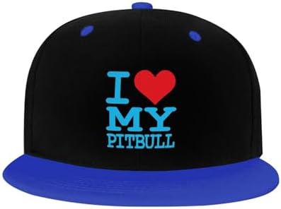 Adjustable Snapback Hat for Men Women, I Love My Pitbulls Unisex Hip Hop Baseball Cap Trucker Dad Hats