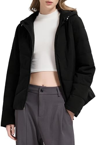 Orolay Women's Lightweight Puffer Jacket Hooded Quilted Coat Casual Zip Up Outerwear with Pockets