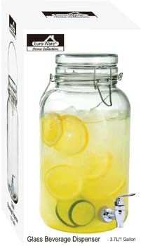 3.7 L Glass Beverage Dispenser, Multicolor