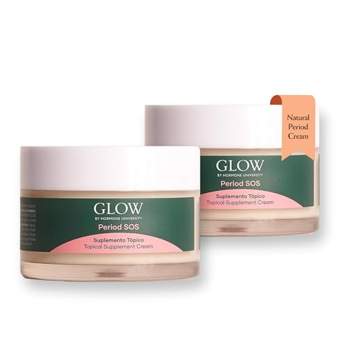 Glow by Hormone Univeristy - Wild Yam Cream for Period SOS - Hormone-Free Topical Supplement Pack of 2