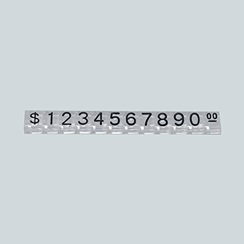 | DFG-0508 Mould Assembly Price Number Tag - 5mm Height, Black Embossed Digit in Crystal Ground, Total: 360 Cubeswith 15-Removable-Compartment Clear Parts Storage Box