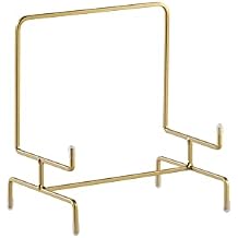 TRIPAR Small Gold Metal Display Stand Easel for Bowl and Platters, Cookbooks, Pictures, Deep Dishes
