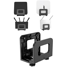 Cable Box Wall Mount for WiFi Router/Modem Shelf for Apple TV/ROKU,Compatible with Media Player/Switch/WII/Power/Mini pc/Mac mini Fixed by Adhesive or Screw (Black)