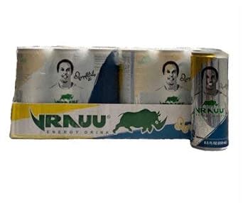 Hot ! Official Energy Drink Ronaldihno Gaucho Nuevo! Vrauu Energy Drink 250ml 8.5 FL Oz Can - 24 Pack Try It !