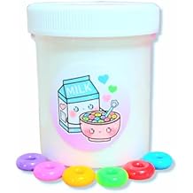 Fruit Loops Cereal Milk Scented Slime for Kids Age 8+ Thick Glossy Handmade Slime with Cereal Charms Fun Sensory Toy for Boys & Girls 4oz - Hoshimi Slimes