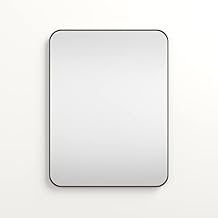 Better Bevel 30" x 40" Bronze Metal Framed Mirror | Rectangle Bathroom Wall Mirror | Rounded Corner