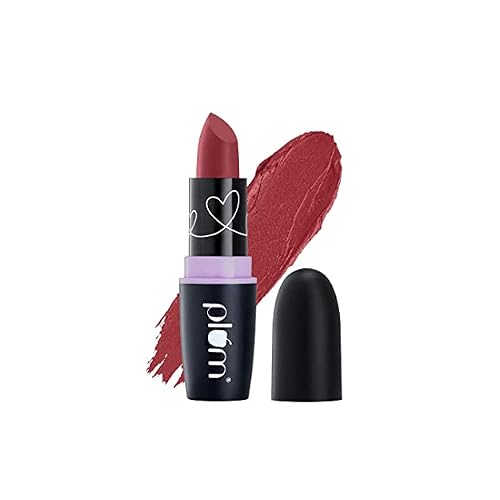Plum Matterrific Lipstick, Highly Pigmented, Nourishing & Non-Drying, 100% Vegan & Cruelty Free, Jazzberry-127 Dusty