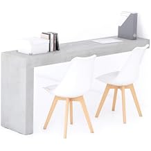 Mobili Fiver, Evolution Desk 70.9 x 15.7 in, Concrete Effect, Grey with One Leg, Made in Italy