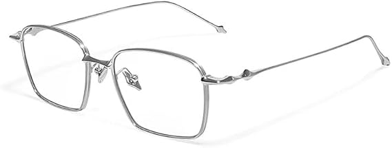 Lightweight Titanium Glasses Frame Eyeglasses Frame Rectangular Glasses, Clear Lens