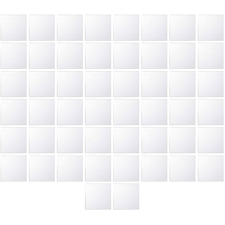 Zwin 50PCS Square Mirror Tiles, 2 x 2 inches Acrylic Flexible Mirror Sheets Self Adhesive for DIY Crafts Art Projects Supplies Home Decoration