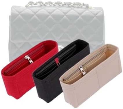 Bag Organizer for Chanel Mini Rectangular Bag (20L x 12H x 7D cm) (Black, Style A: Exposure)