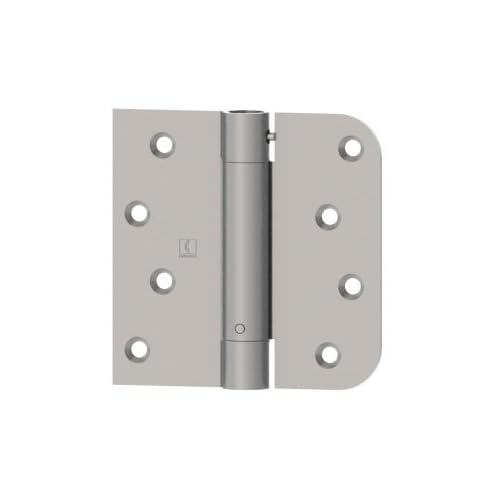 Hager 1754426D 4" x 4" Square by 5/8" Radius Corner Steel Full Mortise Residential Spring Hinge Satin Chrome Finish