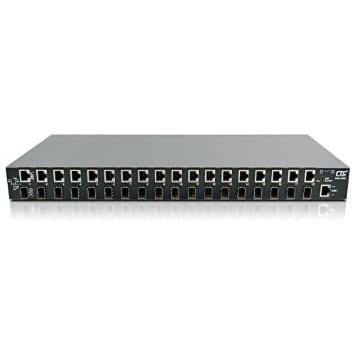 FMC-1800-AC, 1U Managed GbE Media Converter Rack 18x1001000Base-T to 18x1001000Base-X SFP