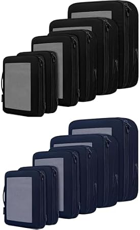BAGAIL 12 Set Compression Packing Cubes Travel Accessories Expandable Packing Organizers