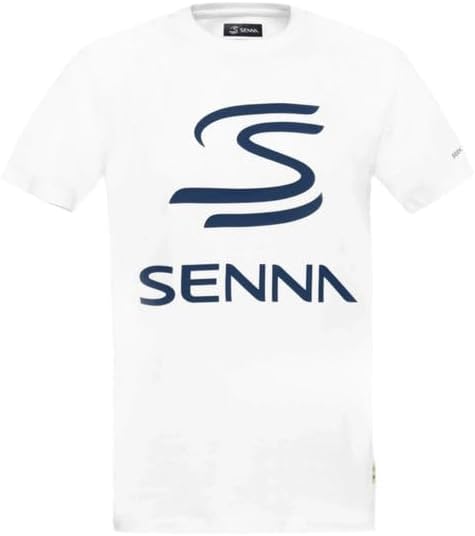 Ayrton Senna F1 Men's Legacy Logo T-Shirt (White, 5XL)