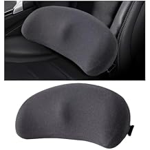 Car Lumbar Support Pillow, Memory Foam Vehicle Driver Seat Lower Back Support Cushion with Adjustable Strap, Automotive Back Pain Relief Pillow, Universal for SUV RV Truck (Dark Gray)