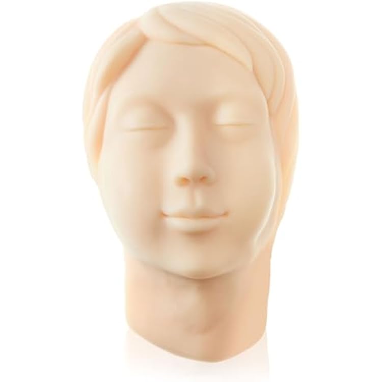 Threlaco Mannequin Face Model Injection Training Silicone Mannequin Women Head Makeup Silicone Face Realistic for Practice Training to Doctor, Esthetician