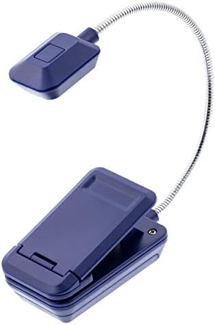 WITHit Quad Clip On Book Light Navy LED Reading Light with Clip for Books and eBooks, Dimmable Brightness, Portable & Lightweight Bookmark Light for Adults, Batteries Included