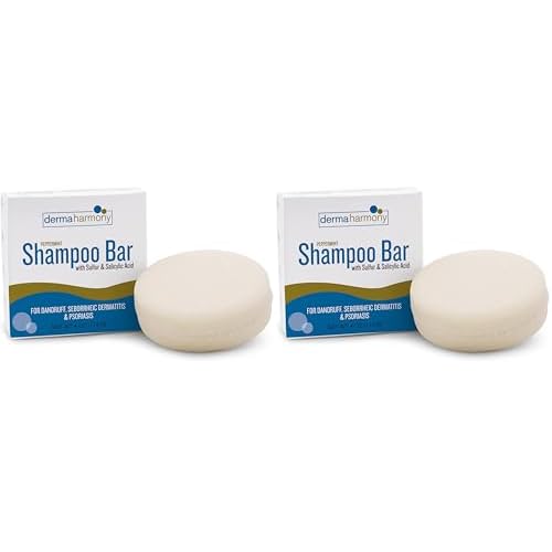 Dermaharmony 5% Sulfur 2% Salicylic Acid Shampoo Bar for Dandruff 4 oz Pack of 2