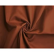Brown Polycotton Fabric - 1 Metre x 112cm - 80% Polyester 20% Cotton - Lightweight Durable Material for Sewing, Crafts & Dressmaking