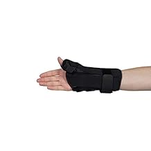 Adjustable 8" Wrist and Thumb Spica Support With Removable Insert- Right, Large, Brand, Black