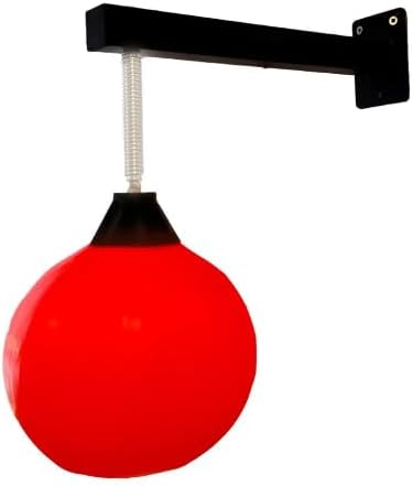 Wall Mounted Reflex Ball, Red Pencikball Boxing Training Ball, Black Metal Mounting Apparatus