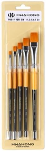 Art Paint Brush Set, 5 Pieces, Synthetic, 950 Series, Yellow