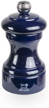PEUGEOT- Bistro Pepper Mill - Classic Pepper Grinder - Made with PEFC Certified Wood - Made in France, 10 cm -4 in. Blue