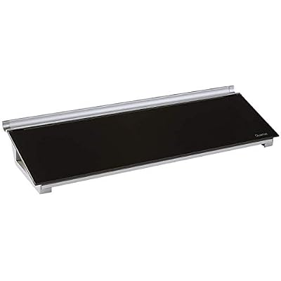 Quartet Glass Dry Erase White Board, Desktop Computer Pad for Notetaking, 18 x 6 Whiteboard, Clean Erase Surface with Storage, 1 Dry Erase Marker, Black Surface GDP18B