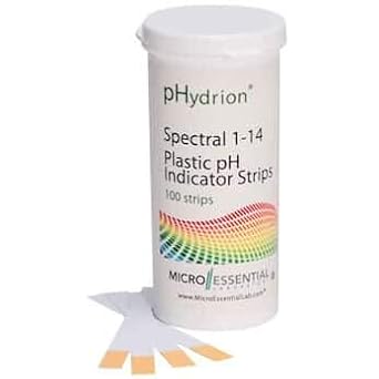 Hydrion Plastic pH Indicator Strips, 5.0 to 9.0, flip top Vial Packaging