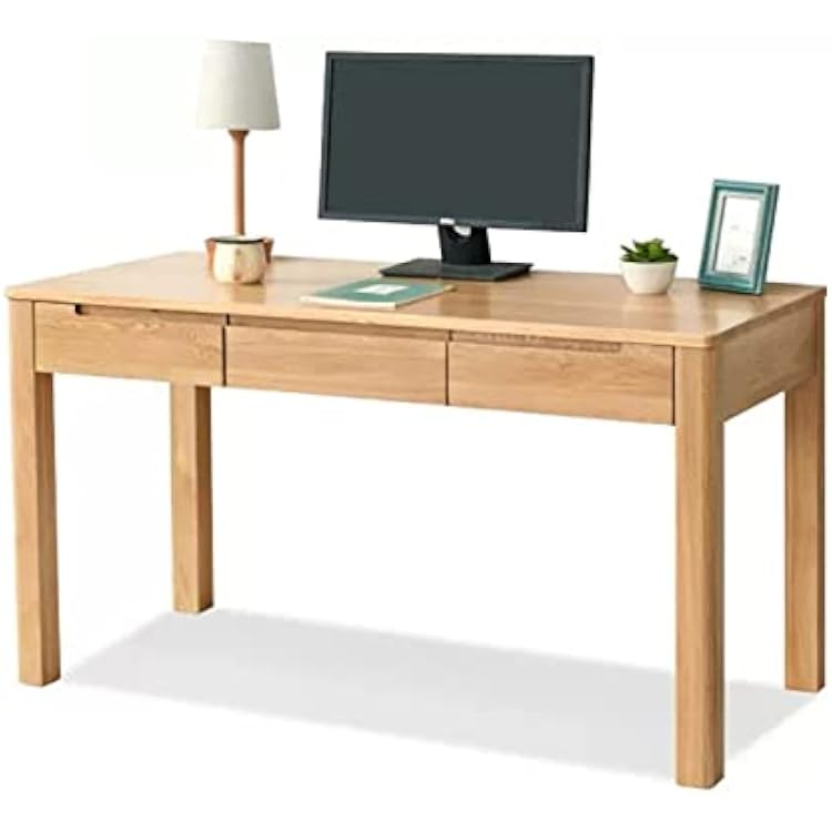 Office Desks Modern Log Desk Solid Wood Desk Office Desk with Drawer for Home Office, Table Length 80-160cm, Easy to Assemble 160x65x76cm