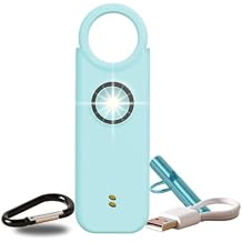 VOLTEK Personal Safety Alarm + Whistle Set for Women - Extra Loud 135 dB, LED Strobe Light, USB-C Rechargeable, Intrusion Mode (Doors, Windows) - Compact & Lightweight - Carabiner Incl. (Azure Blue)