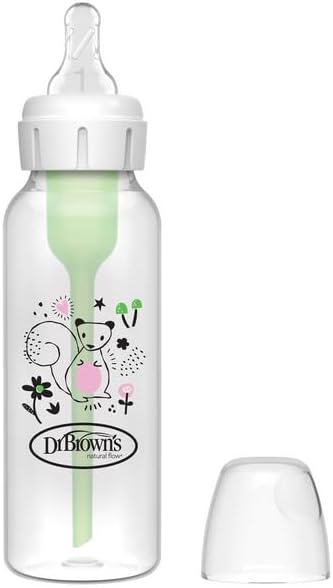 Dr. Brown's 8 oz/ 250 ml Dar Ağız Anti-Kolik PP Sincap Desenli Biberon, Tekli Paket