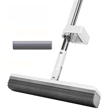 PVA Sponge Mops Super Absorbent Cleaning Mop Self Squeeze Floor Cleaner with Extra 1 Mop Head Refill for Kitchen Bathroom Tiles