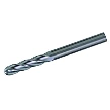 Bassett MSE-4B Series Solid Carbide General Purpose End Mill, Uncoated (Bright) Finish, 4 Flute, 30 Degrees Helix, Ball End, 3" Cutting Length, 1/2" Cutting Diameter, 6" Length (Pack of 1)