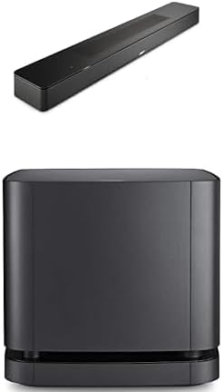Bose Smart Dolby Atmos Soundbar, Bluetooth Soundbar with Voice Control and Amazon Alexa Built-in, Black Bass Module 500, Black