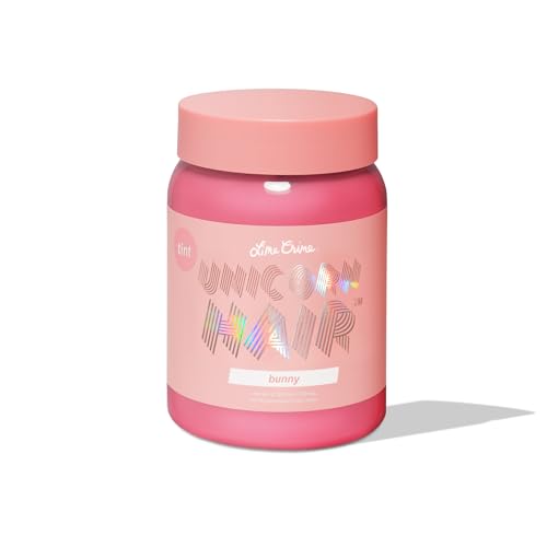 Lime Crime Pastel Colored Unicorn Hair Tint, Bunny Pastel Baby Pink - Damage-Free Semi-Permanent Hair Color Conditions & Moisturizes - Temporary Hair Dye Kit Has Sugary Citrus Vanilla Scent - Vegan