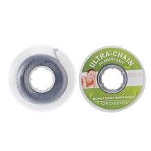 Dental Colorful Orthodontic Braces Rubber Chains,Dental Rubber Chains for Braces Power Chains for Orthodontic Treatment(Continuous,Black 9)