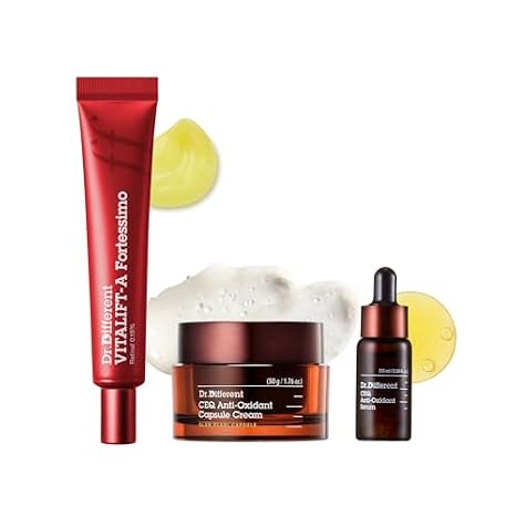 Dr.Different Day & Night Revitalizing Set : VITALIFT-A Fortessimo + CEQ Serum + CEQ Cream | 24H Complete Anti-aging Care Routine | K-Skincare made by Korean Dermatologist