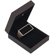 Noble Ring Box with Light - Slim LED Light Up Jewelry Gift Box with Velvet Interior for Engagement, Proposal, Wedding or Special Occasions Brown